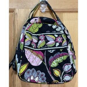 Vera  Bradley  Lunch Bunch Tote Moon Blooms Black Pink Green Flowers Insulated